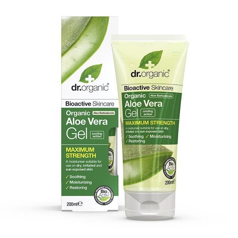 Dr. Organic Aloe Vera Gel Corpo 200 ml - Gel Lenitivo e Idratante per Pelli Secche e Irritate