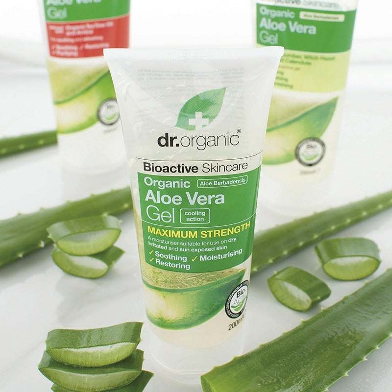 Dr. Organic Aloe Vera Gel Corpo 200 ml - Gel Lenitivo e Idratante per Pelli Secche e Irritate