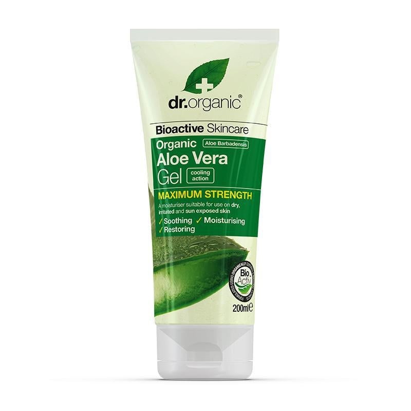 Dr. Organic Aloe Vera Gel Corpo 200 ml - Gel Lenitivo e Idratante per Pelli Secche e Irritate