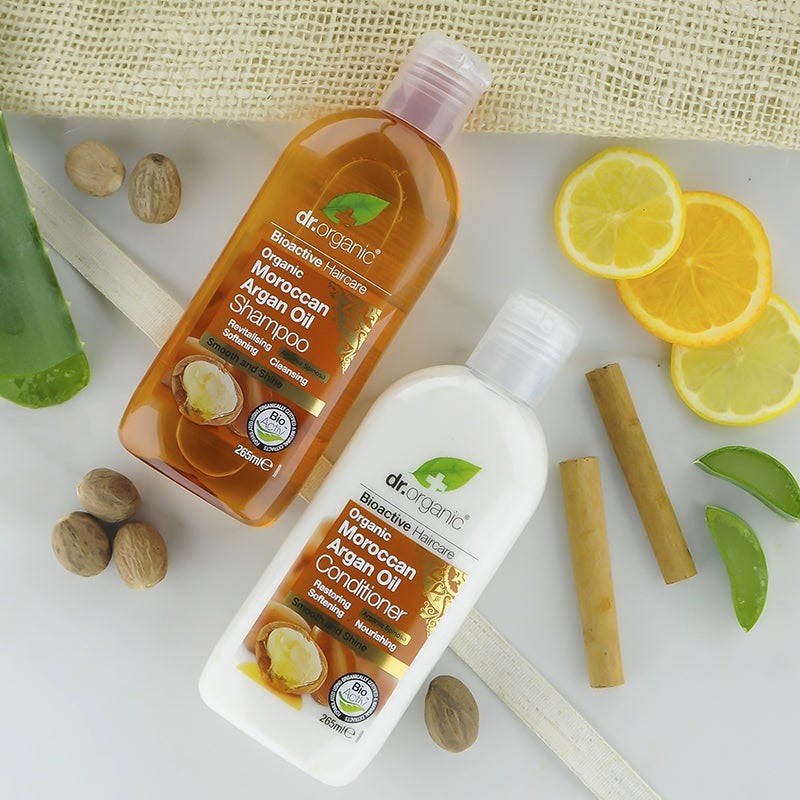 Dr Organic Shampoo all'Olio di Argan Marocchino 265 ml - Nutriente e Idratante per Capelli Crespi e Danneggiati