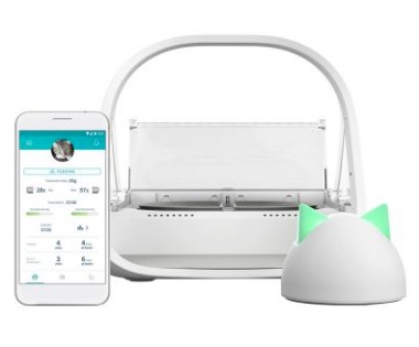 SureFlap Ciotola Intelligente con Lettore di Microchip - Accesso Selettivo, Compatibile RFID, Uso con App, Bianco