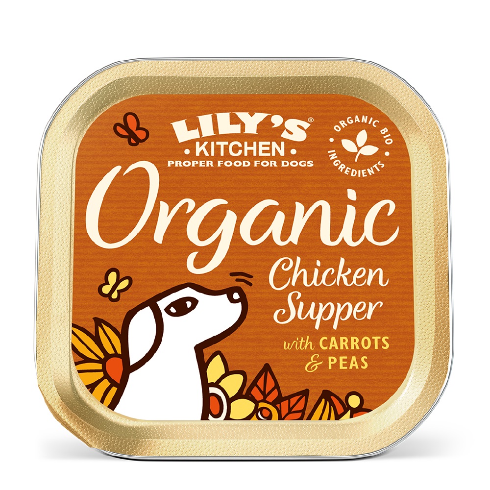 Lily's Kitchen Cibo Umido Biologico per Cani Adulto al Pollo e Farro - Vaschetta da 150 g