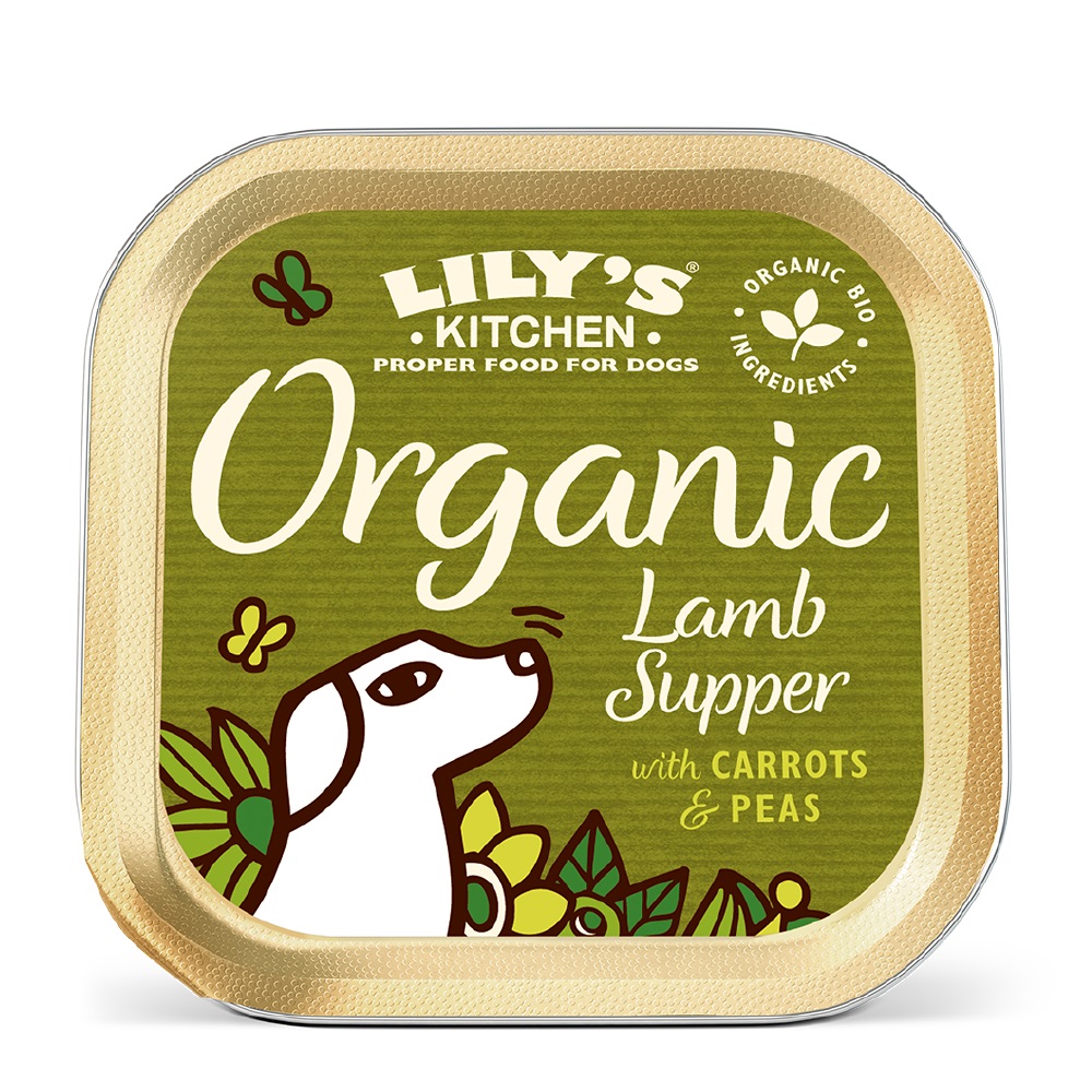 Lily's Kitchen Cibo Umido Biologico per Cani Adulto all'Agnello - Vaschetta da 150 g con Ingredienti Naturali