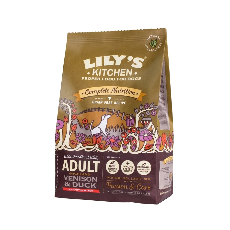 Lily's Kitchen Cibo Secco per Cani Adulto Wild Woodland Walk - Anatra, Salmone e Cervo - Sacco da 7 kg - Senza Cereali e Ipoallergenico
