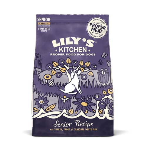 Lily's Kitchen Cibo Secco per Cani Senior 2,5 kg - Tacchino, Trota e Pesce Bianco, Senza Glutine