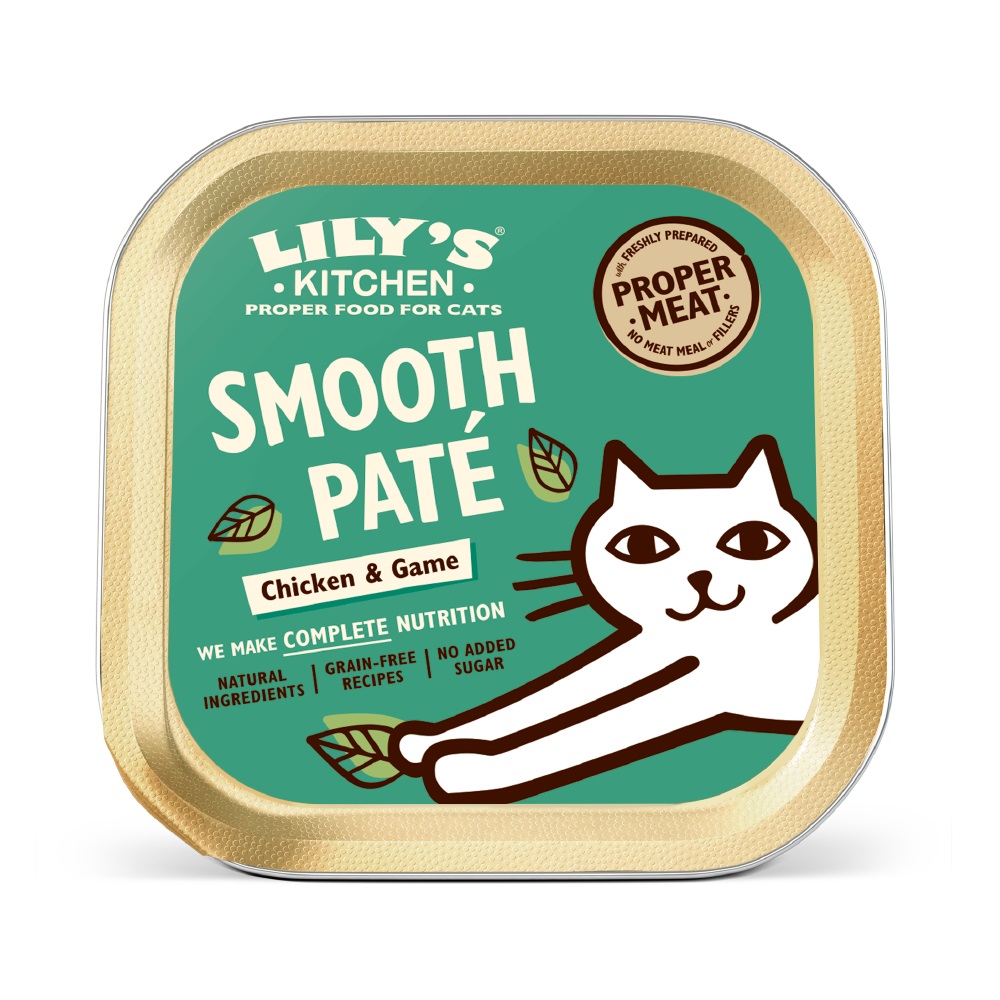 Lily's Kitchen Smooth Paté per Gatti Adulto al Pollo e Selvaggina - Cibo Umido Naturale in Vaschetta da 85 g