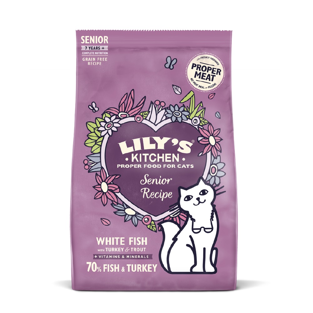 Lily's Kitchen Senior Cibo Secco per Gatti con Pesce Bianco e Tacchino - Sacco da 800 g