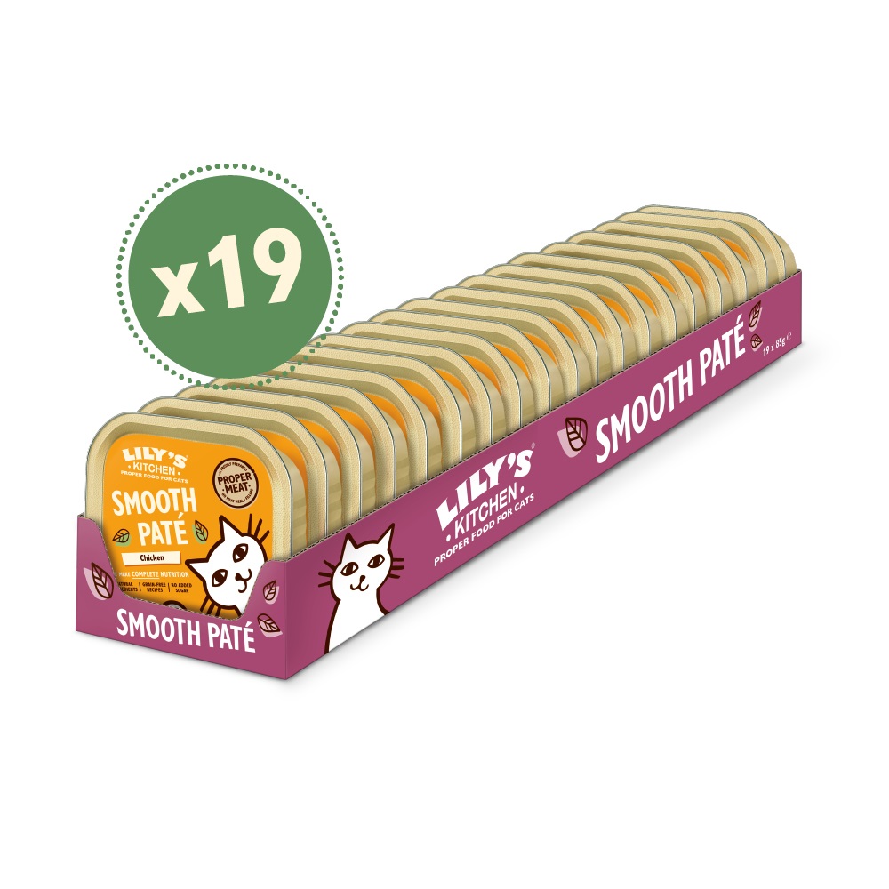 Lily's Kitchen Cibo Umido per Gatti - Paté di Pollo Senza Cereali - 19 x 85g - Adatto a Gatti Adulti