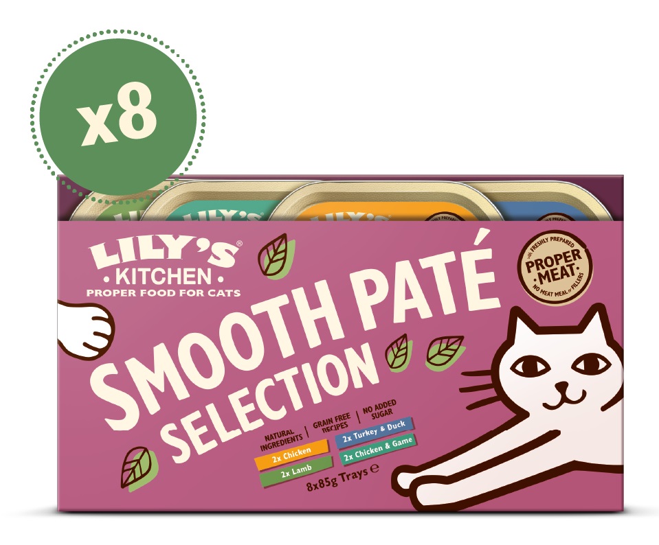 Lily's Kitchen Smooth Paté Selection Multipack 8x85 g - Cibo Umido per Gatti Adulti, Mix di Gusti: Agnello, Tacchino & Anatra, Pollo, Pollo & Selvaggina