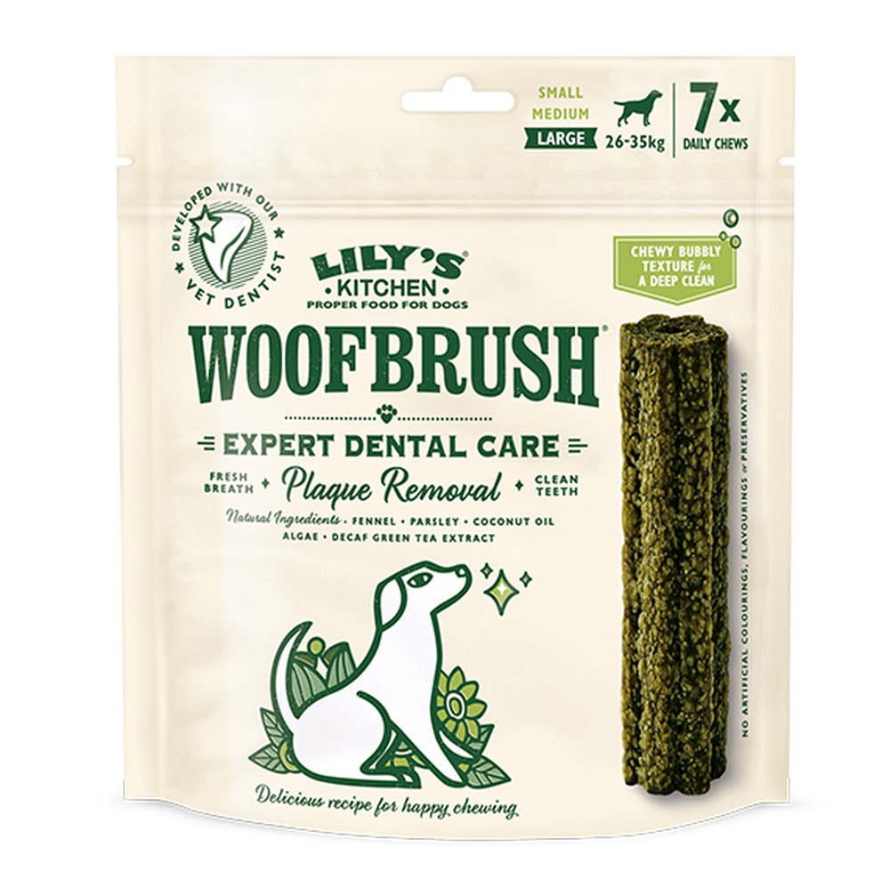 Lily's Kitchen Woofbrush Snack Dentale Large - 7 pezzi da 329 g, riduce la placca e rinfresca l'alito