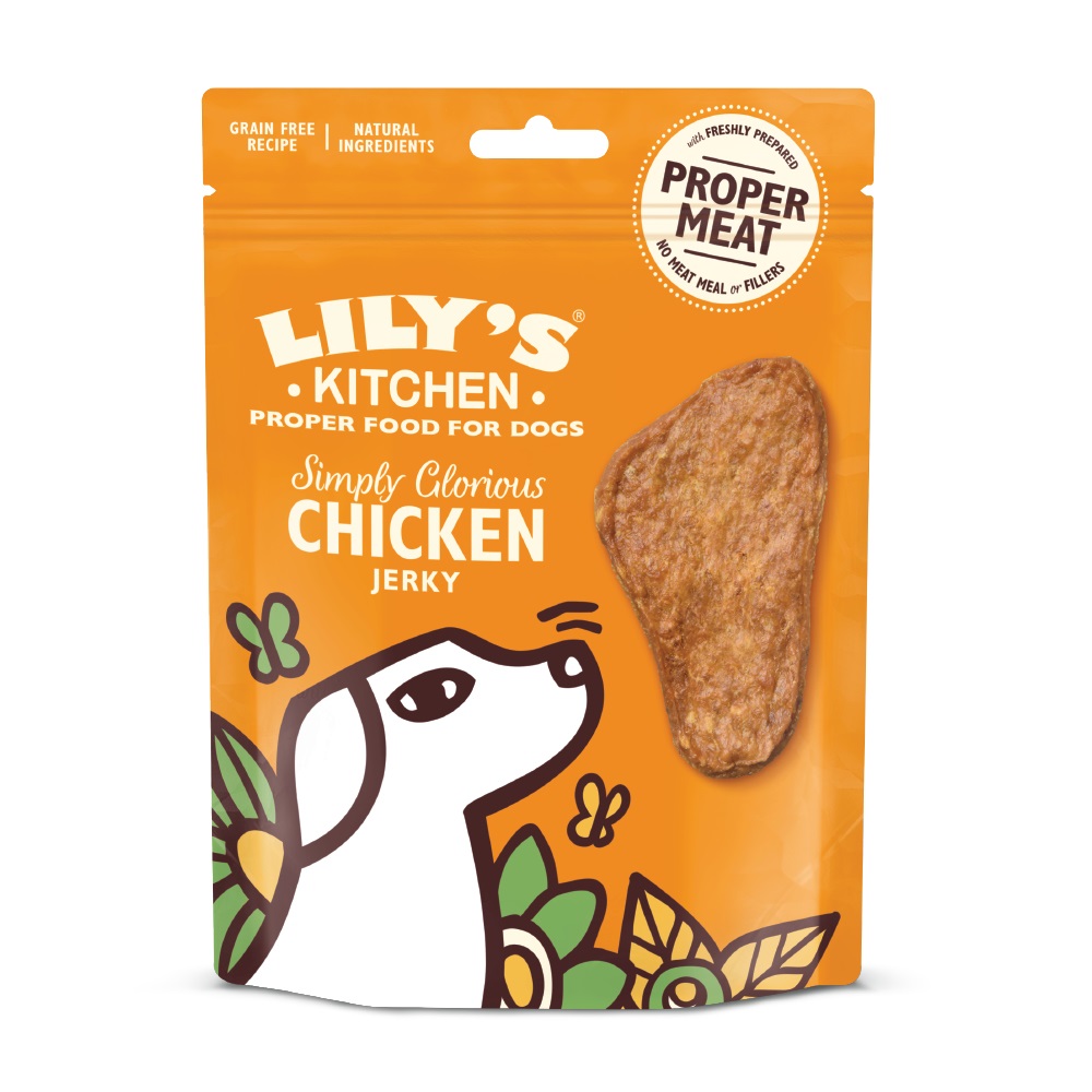 Lily's Kitchen Simply Glorious Chicken Jerky Snack per Cani - Striscette Essiccate di Pollo 70 g, Senza Cereali e Glutine