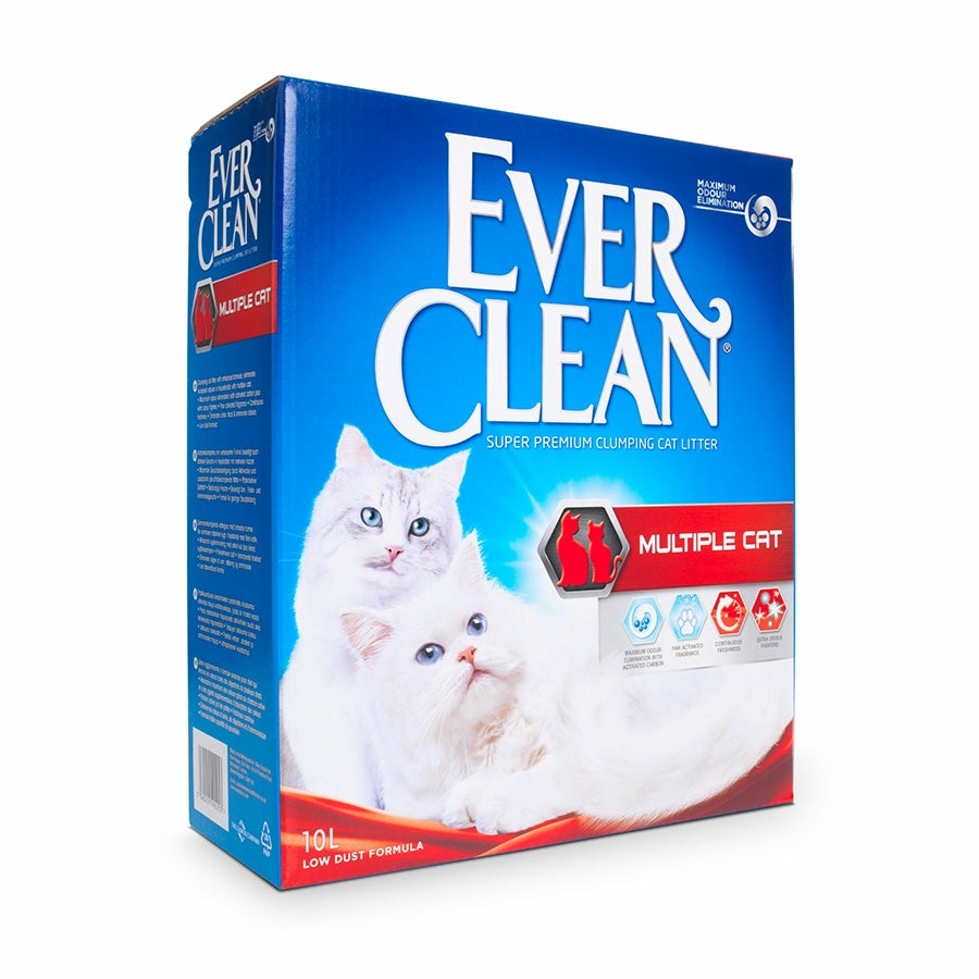 Ever Clean Lettiera Agglomerante Multiple Cat - 10 Litri, Formula Potenziata per Massima Eliminazione degli Odori