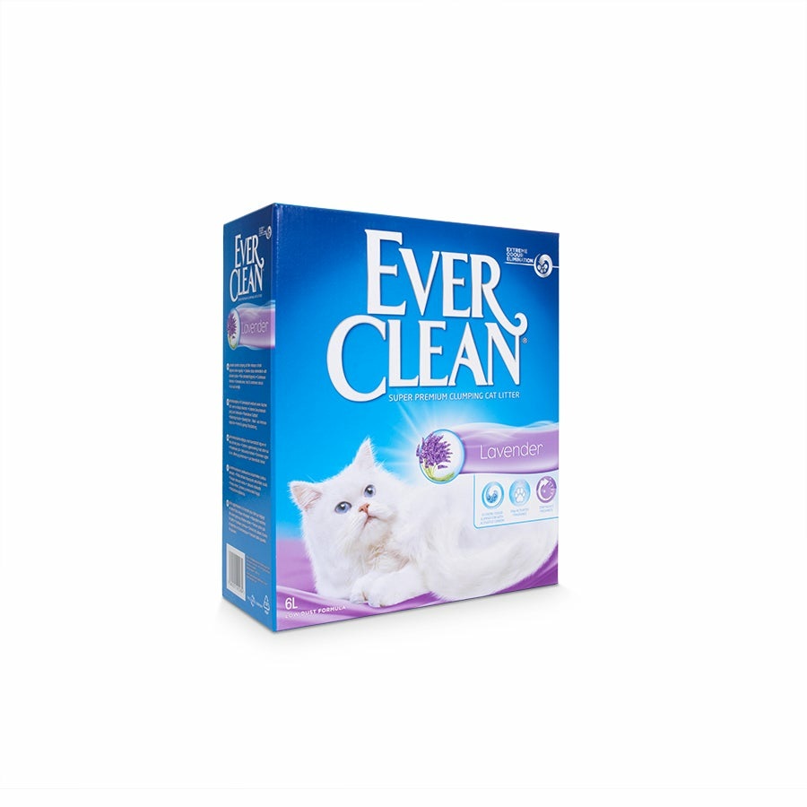 Ever Clean Lavender Lettiera Agglomerante per Gatti 6 kg - Profumata alla Lavanda, Atossica e Ipoallergenica