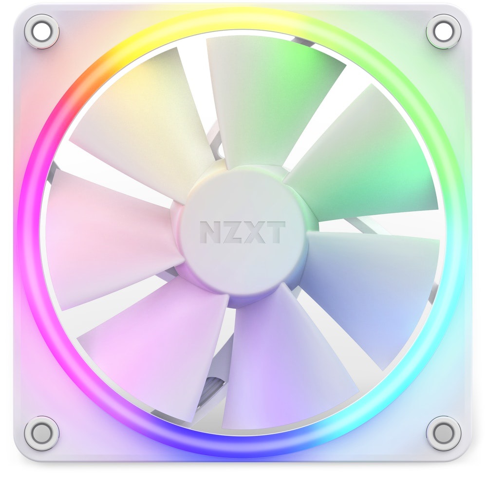 NZXT F120 RGB Ventilatore 12 cm Bianco - 500-1800 Giri/min, 17,2-27,5 dB, Illuminazione RGB Personalizzabile