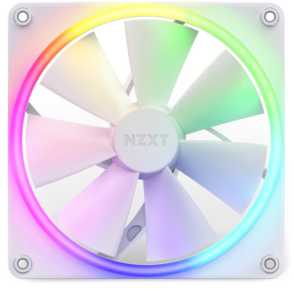NZXT F140 RGB Ventilatore 14 cm Bianco - 500-1800 Giri/min, Illuminazione RGB Personalizzabile