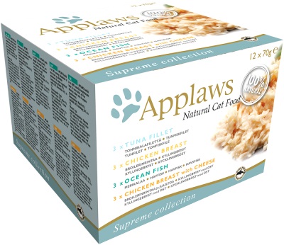 Applaws Cibo Umido 100% Naturale per Gatti Adulti in Brodo - Selezione Mista Tonno, Pollo e Pesce dell'Oceano - 12 x 70 g