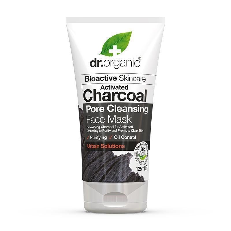 Dr. Organic Charcoal Maschera Viso Purificante 125 ml - Elimina Sebo e Impurità, con Carbone Attivo ed Estratti di Frutta Antiossidanti