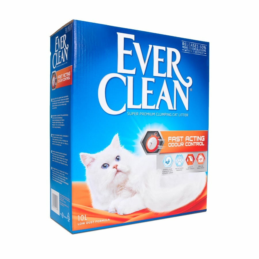 Ever Clean Lettiera Agglomerante Fast Acting Odour Control - 10 Litri, Profumata, Controllo Odori Efficace