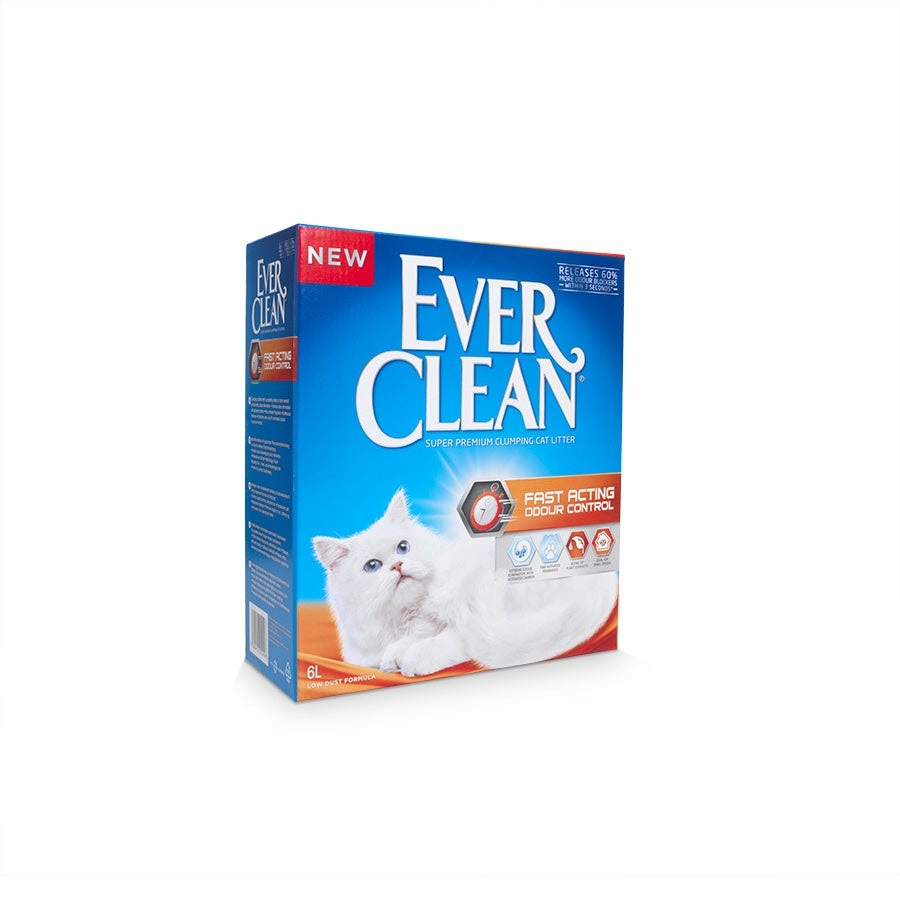 Ever Clean Lettiera Agglomerante Fast Acting Odour Control - 6 Litri con 60% in più di Agenti Bloccanti degli Odori