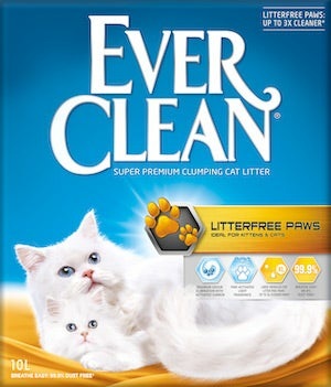 Ever Clean Litterfree Paws - Lettiera Agglomerante 10 Litri, 99,9% Senza Polveri, Granuli Grandi per Gatti e Gattini