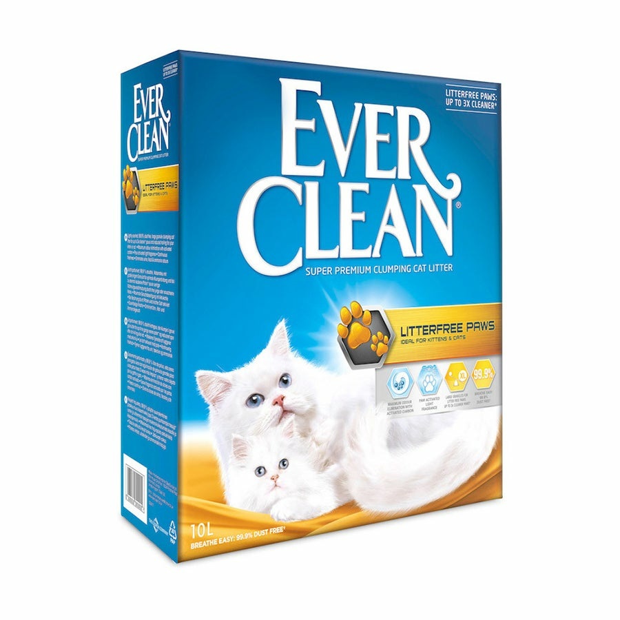 Ever Clean Litterfree Paws - Lettiera Agglomerante 10 Litri, 99,9% Senza Polveri, Granuli Grandi per Gatti e Gattini