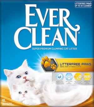 Ever Clean Lettiera Litterfree Paws - Lettiera Agglomerante 6 Lt con Granuli Più Grandi e Formula 99,9% Senza Polveri