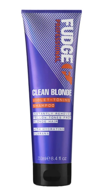 Fudge Shampoo Tonificante Clean Blonde 250 ml - Professionale per Capelli Biondi, Rimuove Toni Gialli e Idratante