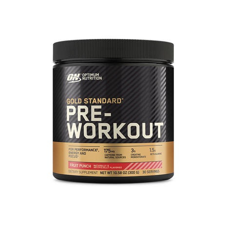Optimum Nutrition Gold Standard Pre-Workout Polvere, Energy Drink con Creatina Monoidrato, Beta Alanina, Caffeina e Vitamine del Gruppo B, Gusto Fruit Punch, 330 g, 30 Porzioni