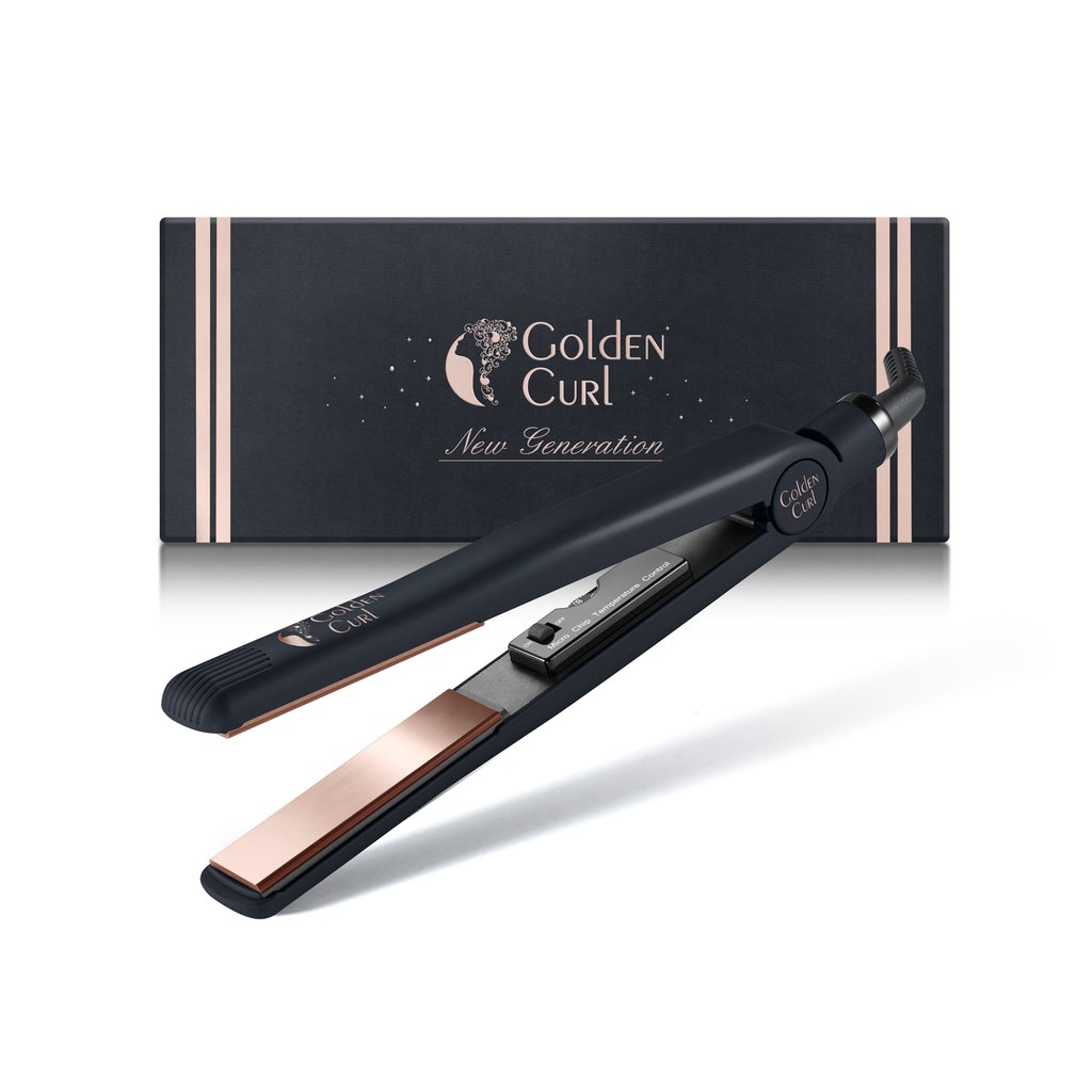 Golden Curl GC_829_ROSEGOLD Piastra Professionale 2 in 1 per Lisciare e Arricciare i Capelli - Tormalina e Ceramica, 5 Anni di Garanzia