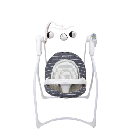 Graco Lovin' Hug Altalena e Sdraietta a Dondolo - 6 Velocità, 10 Melodie, Giostrina con Pupazzetti, Utilizzabile dalla Nascita fino a 9 kg