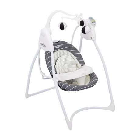 Graco Lovin' Hug Altalena e Sdraietta a Dondolo - 6 Velocità, 10 Melodie, Giostrina con Pupazzetti, Utilizzabile dalla Nascita fino a 9 kg