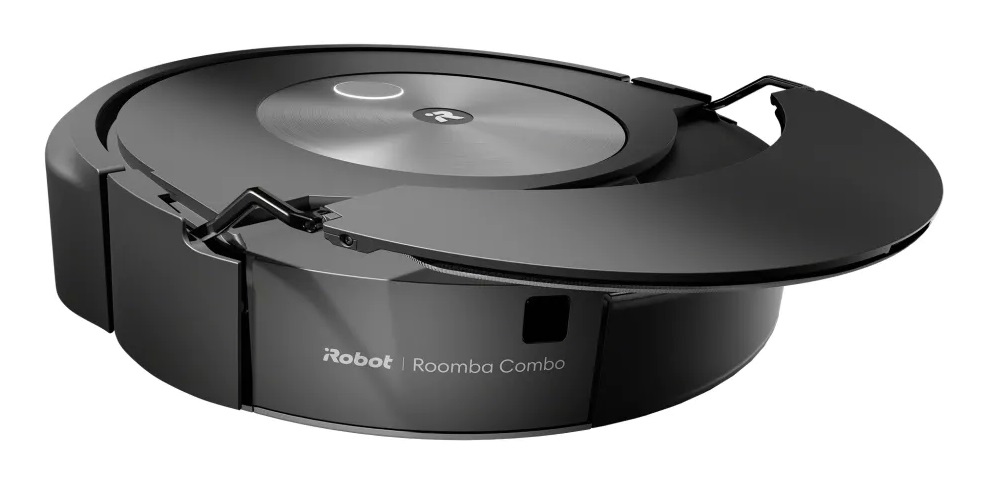 iRobot Roomba Combo j7 - Robot Aspirapolvere e Lavapavimenti 2 in 1 Senza Sacchetto, Nero, Acciaio Inox, Autonomia 90 min, Capacità 0.313 L