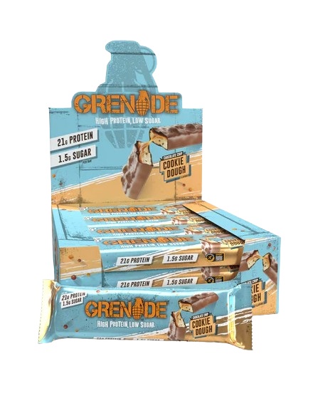 Grenade Barretta Proteica Chocolate Chip Cookie Dough - 12 x 60g, Alta Proteina e Basso Zucchero