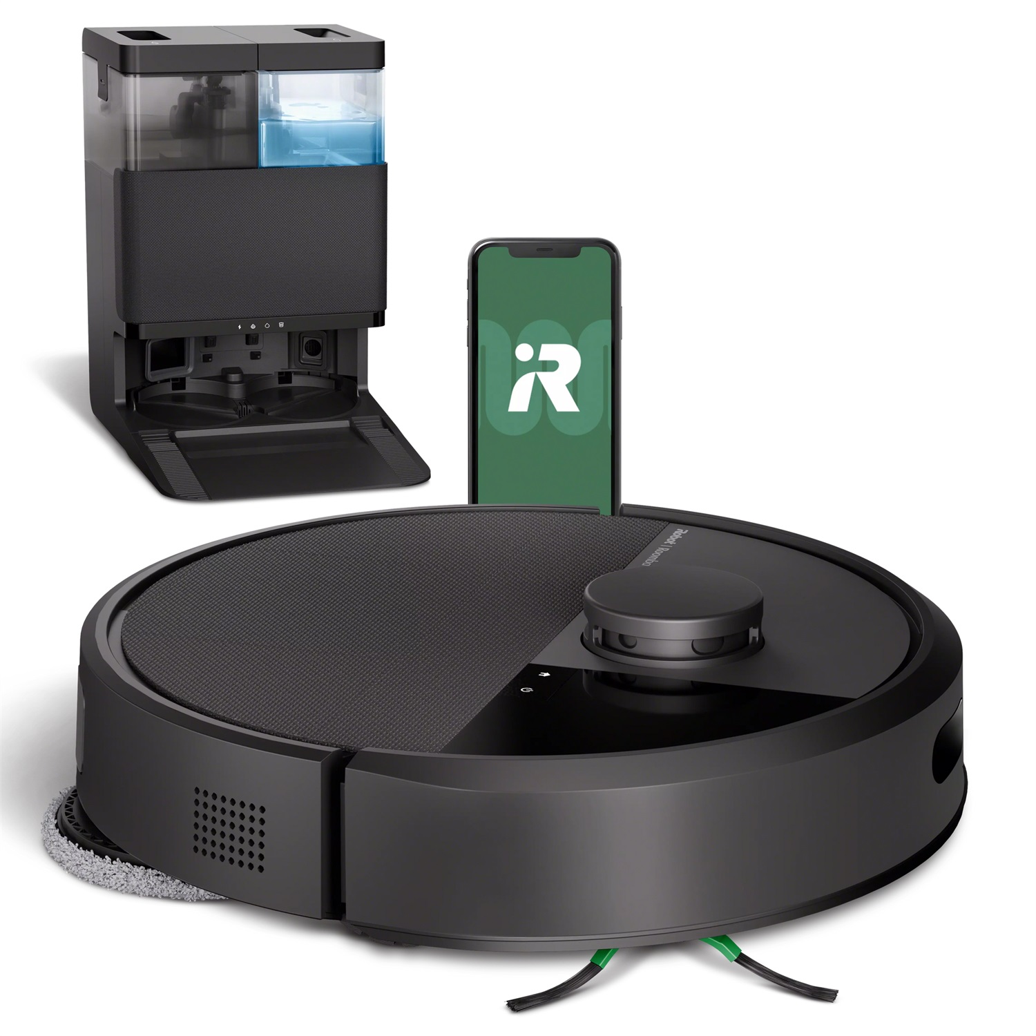 iRobot Roomba Plus 405 Combo - Aspirapolvere Robot 2-in-1 Senza Sacchetto Nero con Stazione AutoWash, Potenza di Aspirazione 7000 Pa e Navigazione LiDAR