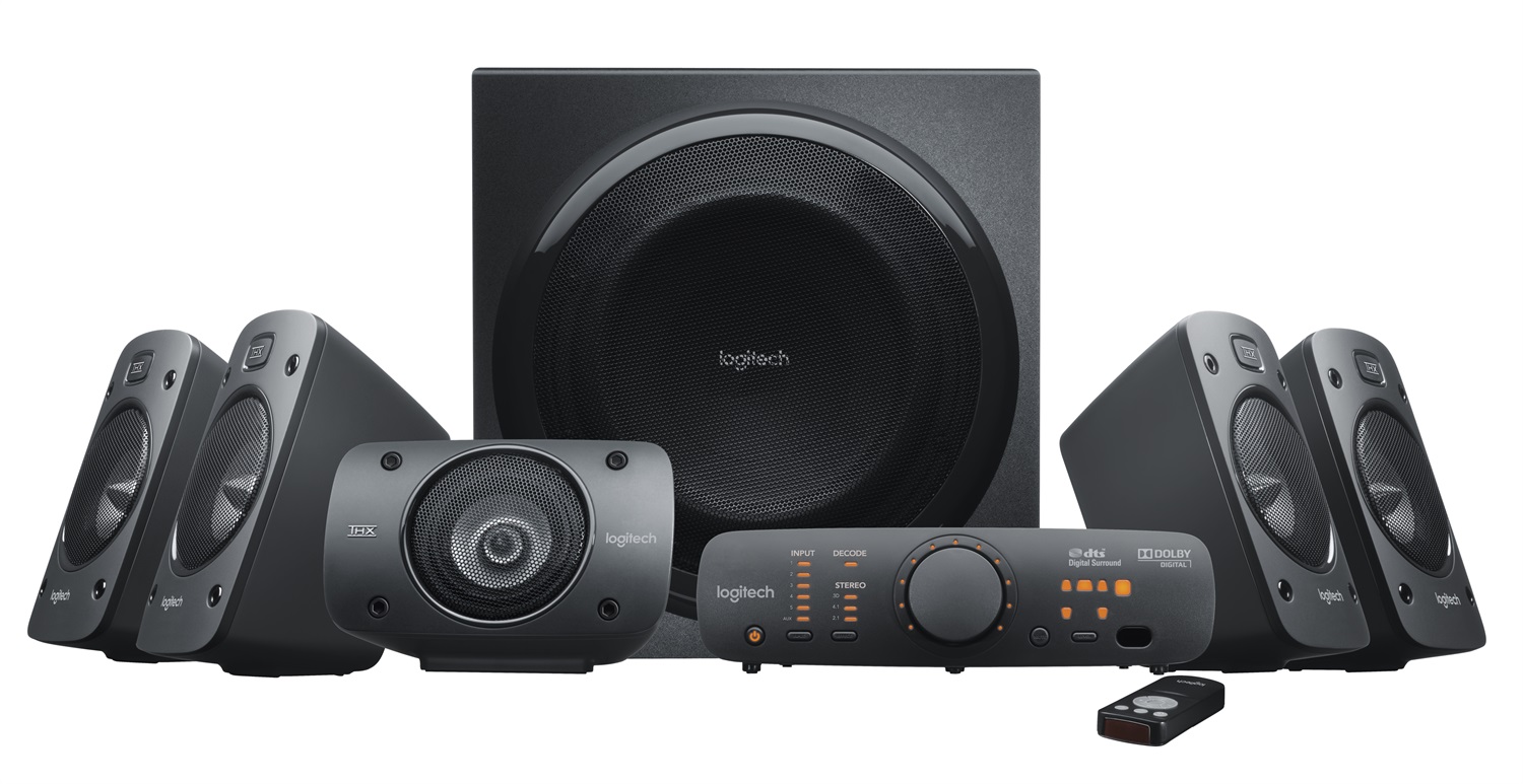 Logitech Z906 Set di Altoparlanti 5.1 Canali con Potenza RMS 500 W e Picco 1000 W, Certificato THX, Universale, Nero