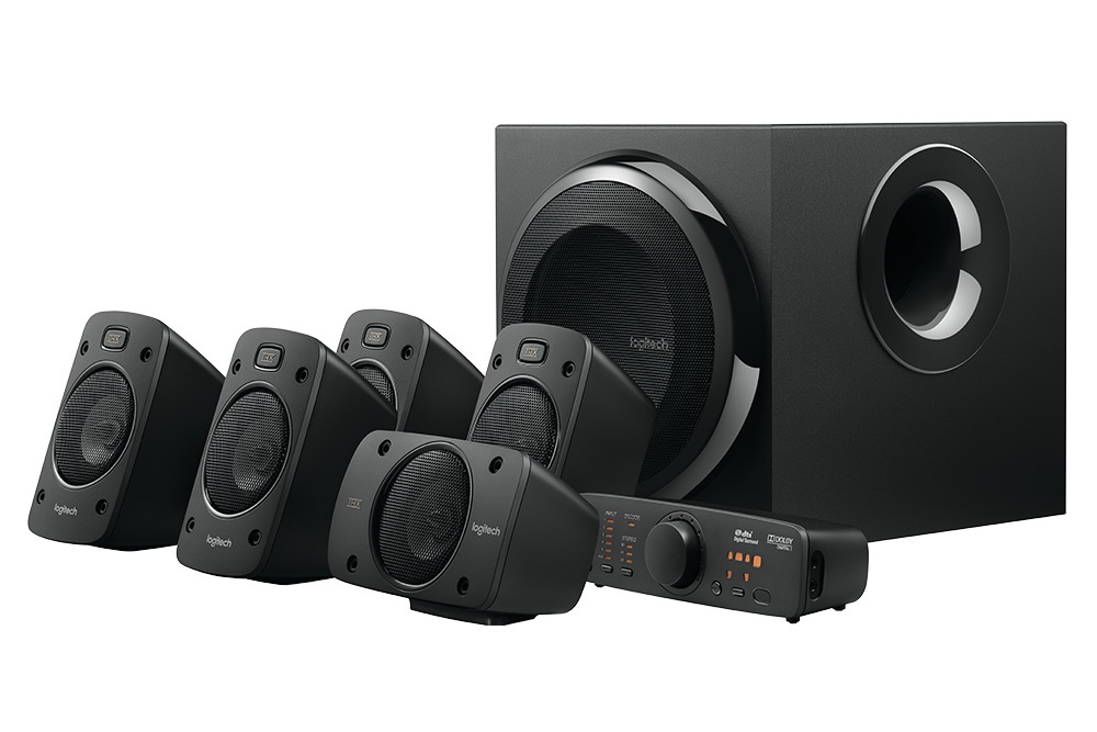 Logitech Z906 Set di Altoparlanti 5.1 Canali con Potenza RMS 500 W e Picco 1000 W, Certificato THX, Universale, Nero