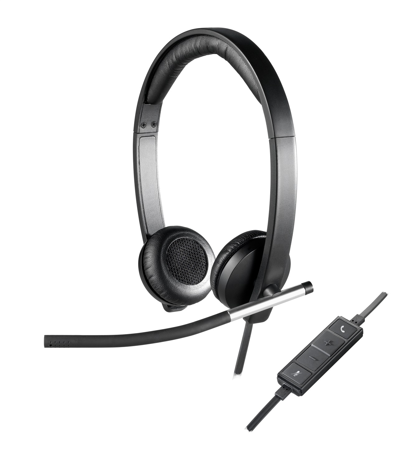 Logitech H650e Auricolare Cablato A Padiglione per Ufficio USB Tipo A - Nero, Argento
