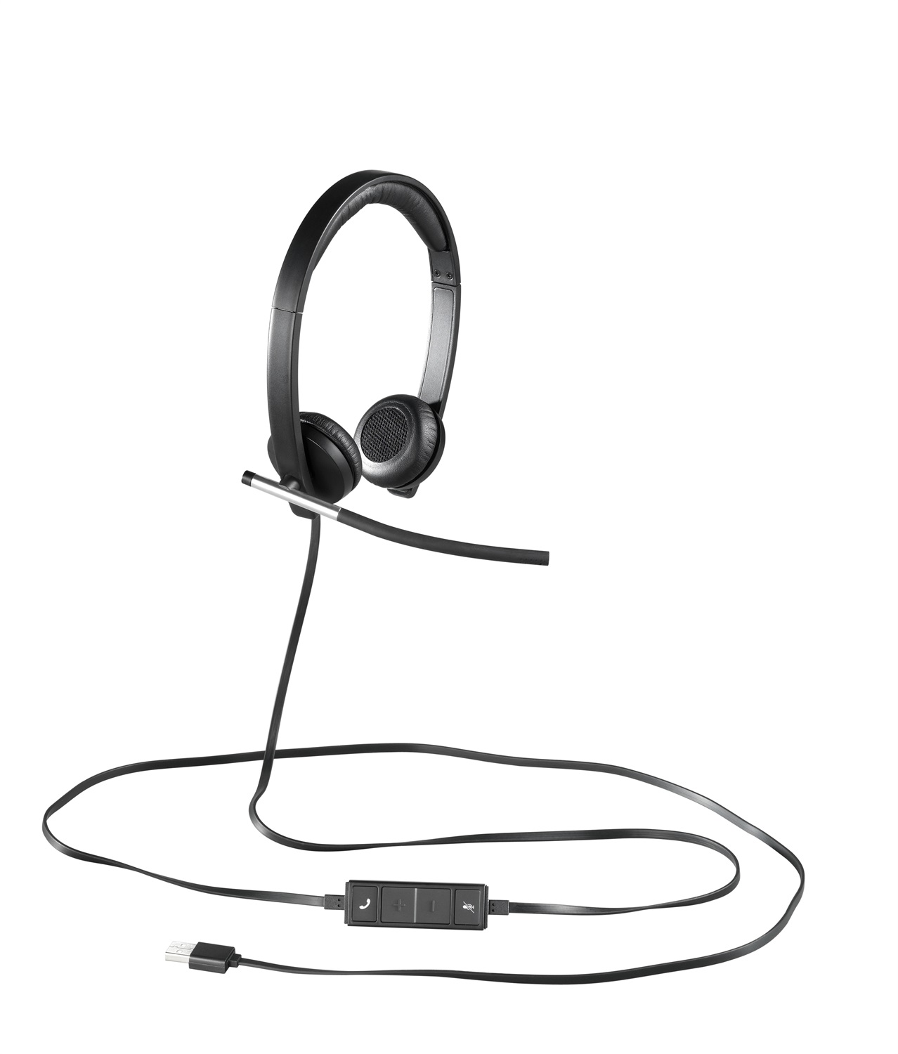 Logitech H650e Auricolare Cablato A Padiglione per Ufficio USB Tipo A - Nero, Argento