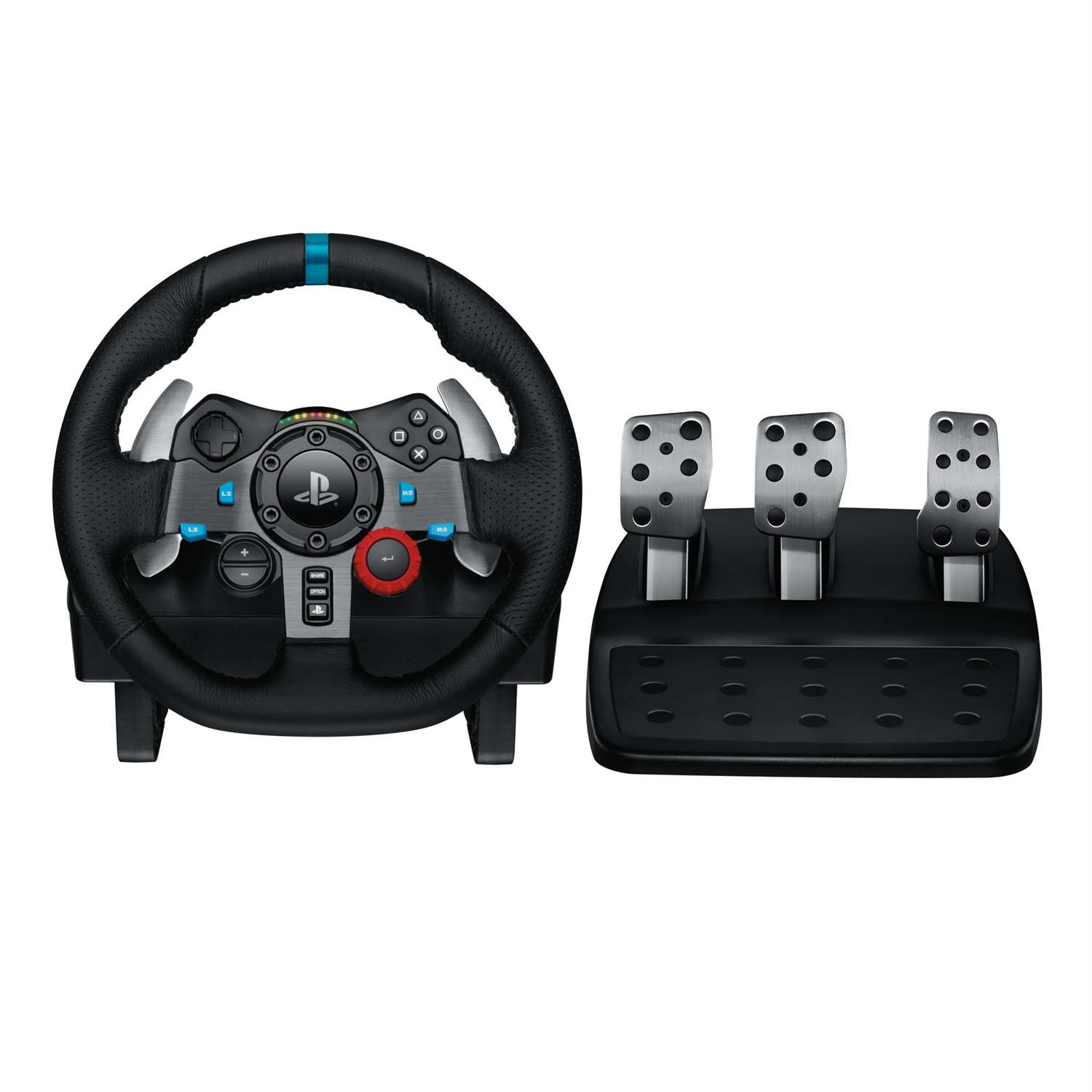 Logitech G G29 Driving Force - Volante da Corsa con Pedaliera, Ritorno di Forza Reale, Comandi Cambio in Acciaio Inossidabile, Coprivolante in Pelle, Compatibile con PS5, PS4, PC, Mac - Nero