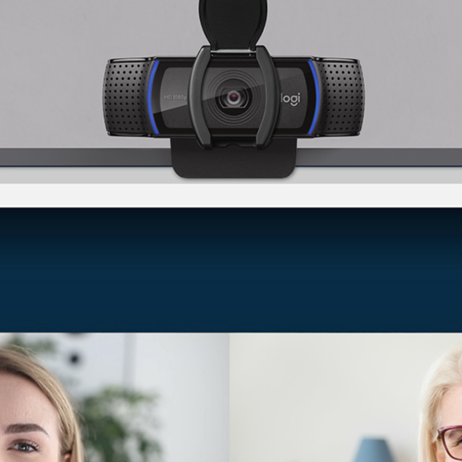 Logitech C920S HD Pro Webcam - Full HD 1080p/30fps, Audio Stereo Chiaro, Correzione Luce HD, Privacy Shutter, Compatibile con Skype, Zoom, FaceTime, PC/Mac/Laptop/Tablet/Xbox, Nero