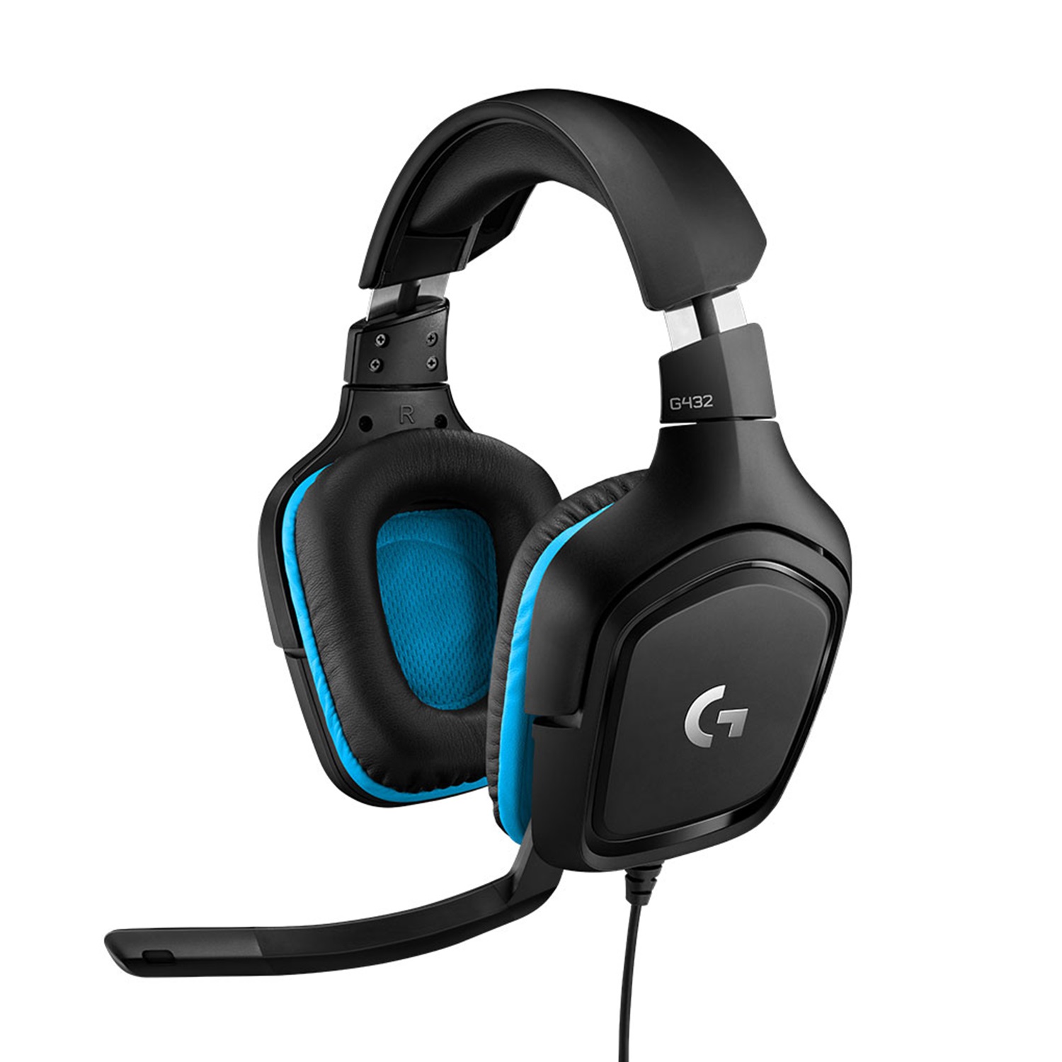 Logitech G432 Cuffia Gaming Cablate con Audio Surround 7.1, Driver da 50 mm, Microfono Flip-to-Mute, Nero/Blu
