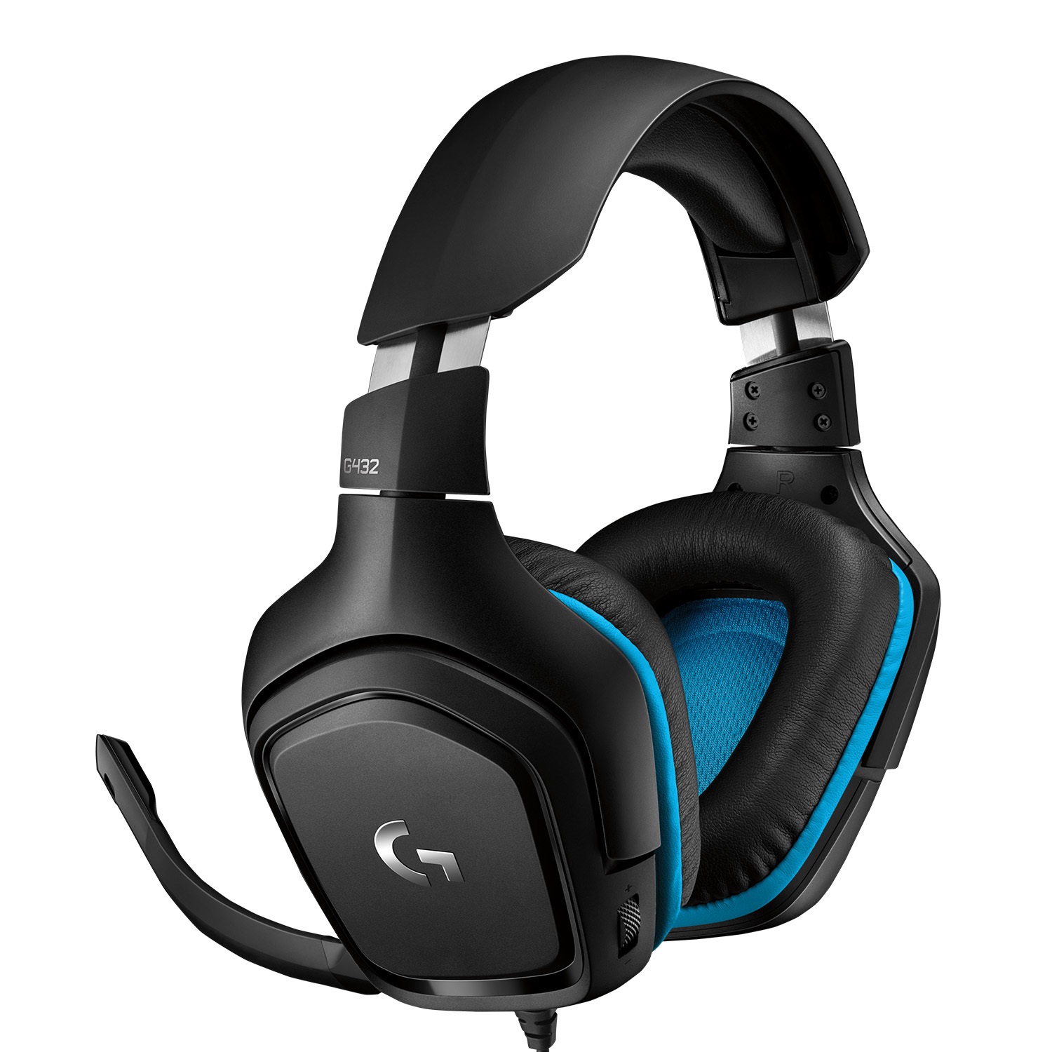 Logitech G432 Cuffia Gaming Cablate con Audio Surround 7.1, Driver da 50 mm, Microfono Flip-to-Mute, Nero/Blu