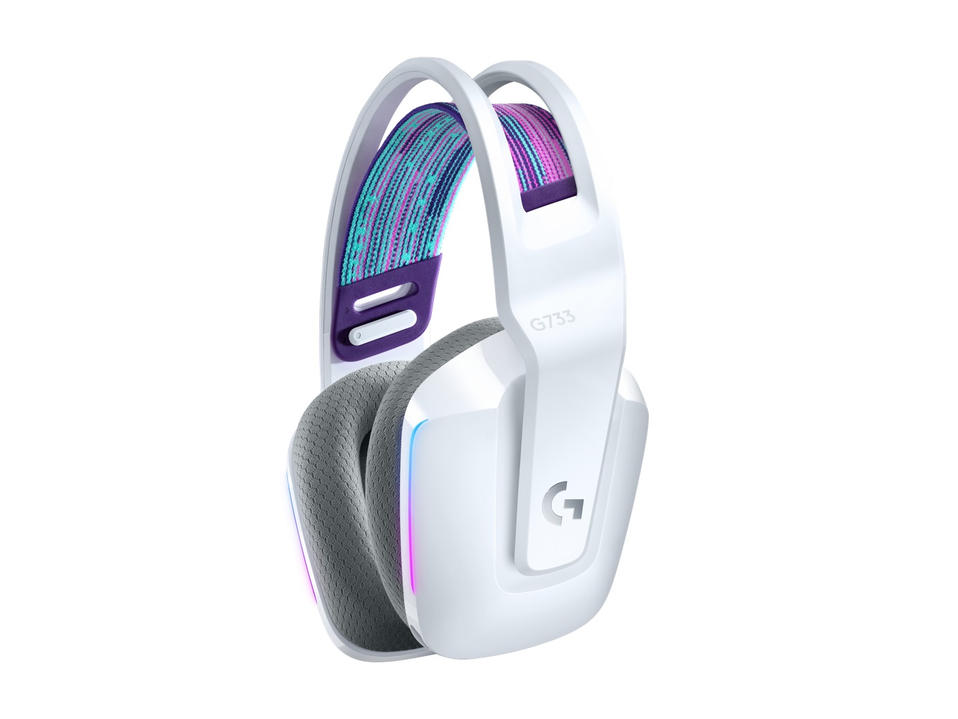 Logitech G733 Cuffie da Gioco Wireless LIGHTSPEED Bianco con Audio Surround e Illuminazione RGB