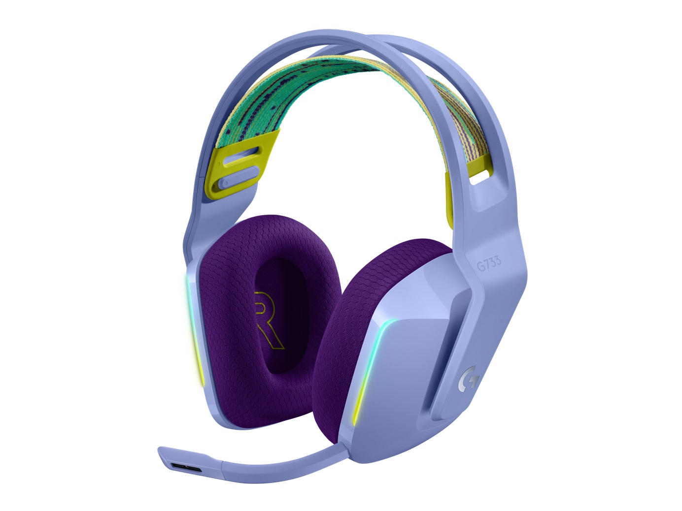 Logitech G733 Cuffie Gaming Wireless Lillà con Microfono, Audio Surround e Illuminazione RGB