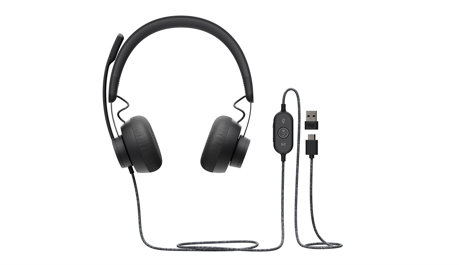 Logitech Zone Wired Auricolare Cablato a Padiglione con Microfono per Musica e Chiamate USB-C Grafite