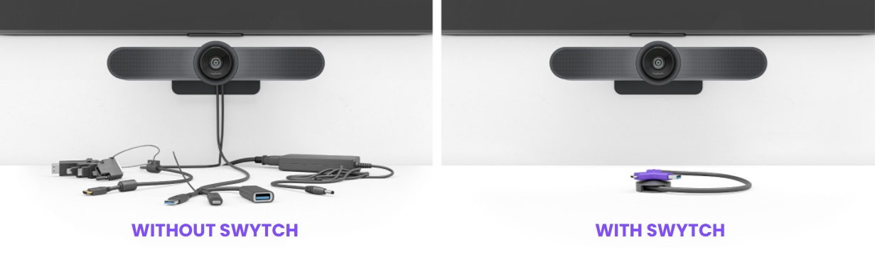 Logitech Swytch Trasmettitore e Ricevitore AV Cablato 3840x2160 Pixel 30 fps Nero, Viola