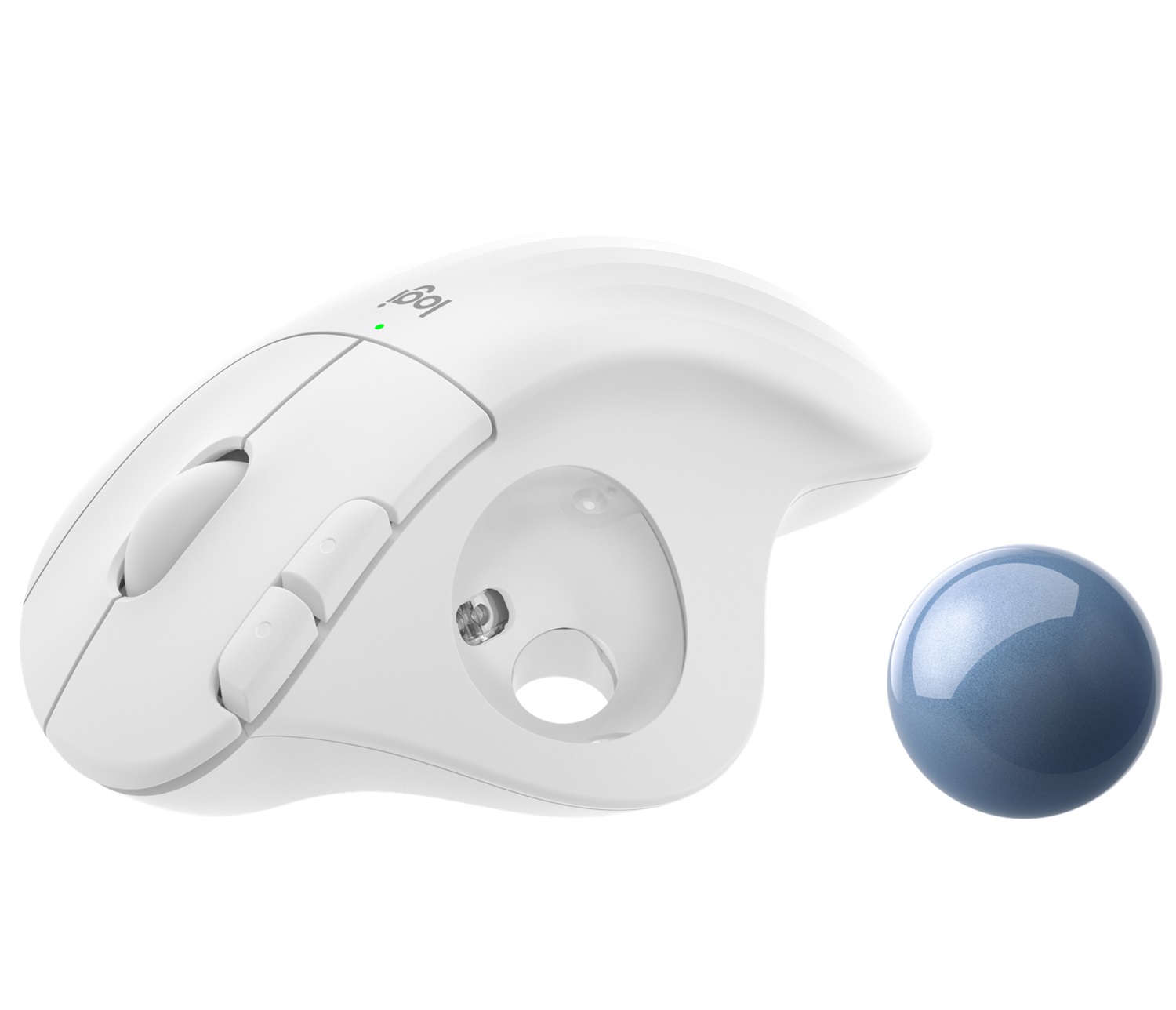 Logitech Ergo M575 Mouse Trackball Wireless Bianco - Ergonomico per Mano Destra, RF senza fili Bluetooth, 2000 DPI