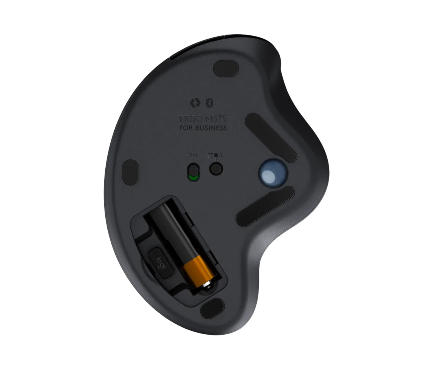 Logitech ERGO M575 Mouse Trackball Wireless Ergonomico per Business - Mano Destra, RF Bluetooth, 2000 DPI, Grafite