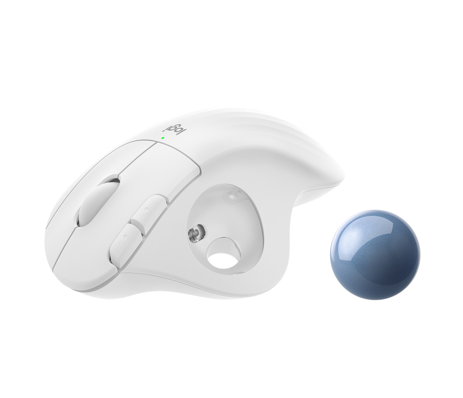 Logitech ERGO M575 Mouse Trackball per Business - Mano destra, RF senza fili Bluetooth, 2000 DPI, Ergonomico, Bianco