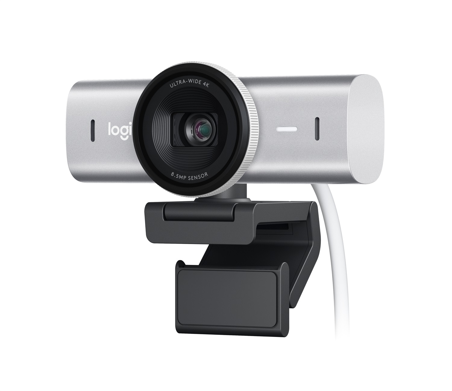 Logitech MX Brio Webcam 4K Ultra HD 3840 x 2160 Pixel, USB 3.2 Gen 1, Grigio, con Microfoni e Copertura